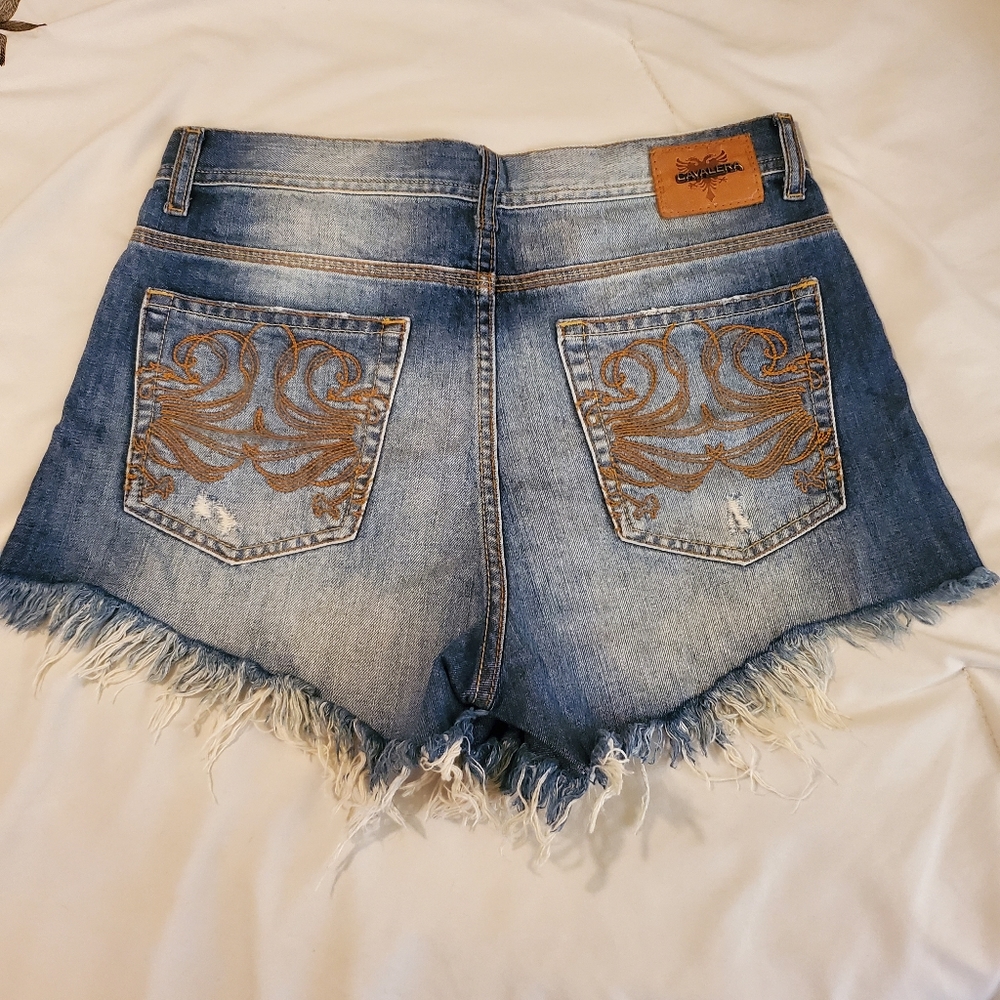 Cavalera "Denim in Progress" Distressed Denim Shorts Size 28